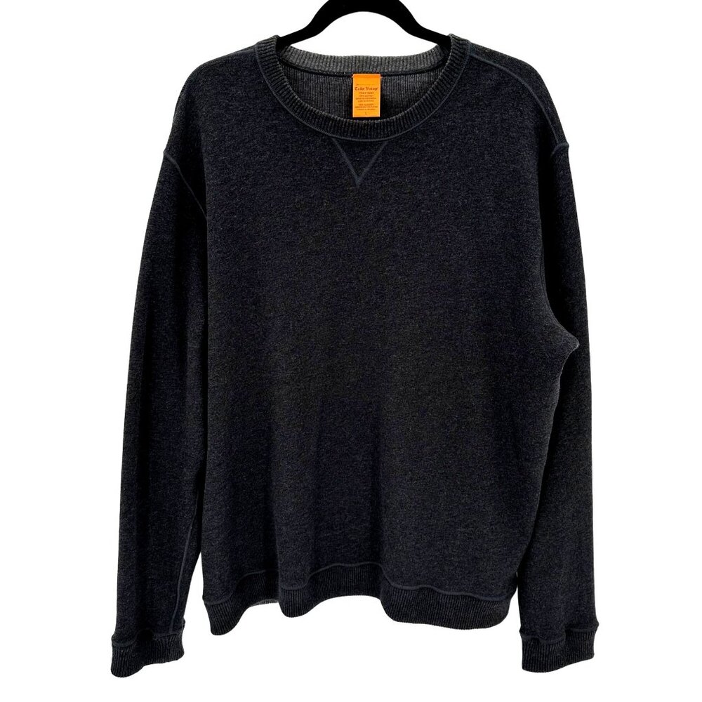 Tailor Vintage Mens Charcoal Grey Crewneck Long Sleeve Sweater L